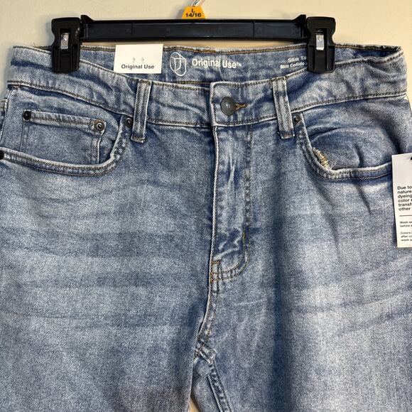 Nwt Original Use Men's Slim Fit Tapered Leg Light Blue Jeans Size 32x34 - Picture 2 of 9